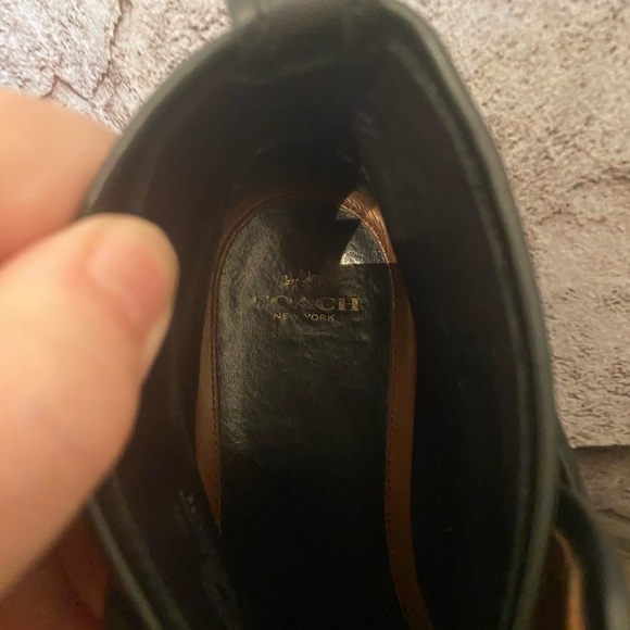 MENS COACH Black Leather Bryce Moto Boots - Picture 5 of 8